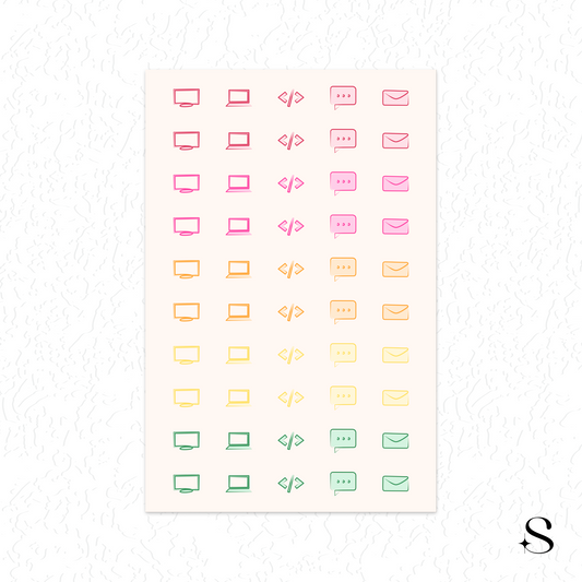 Line Icon Stickers - Work