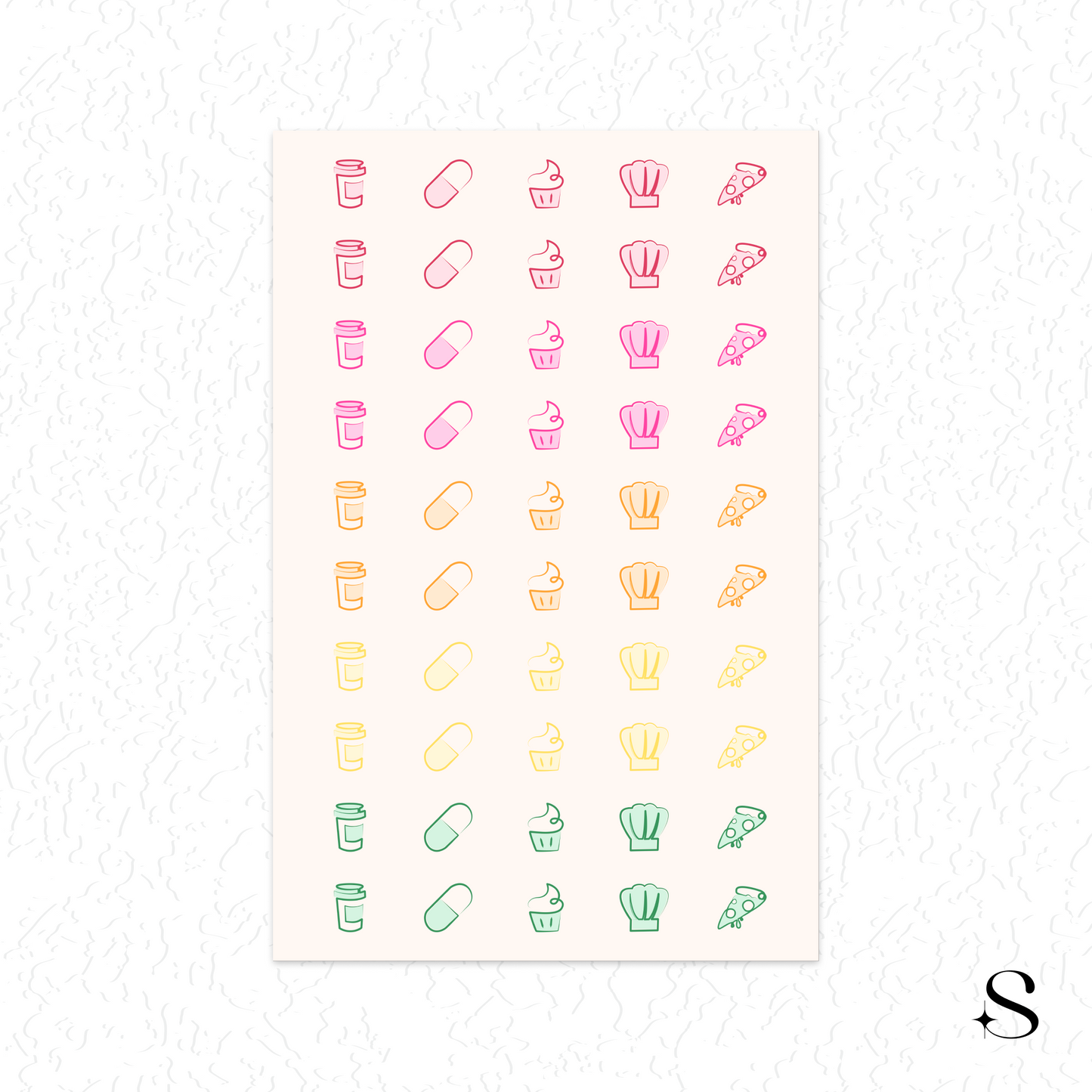 Line Icon Stickers - Food
