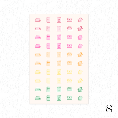 Line Icon Stickers - Home