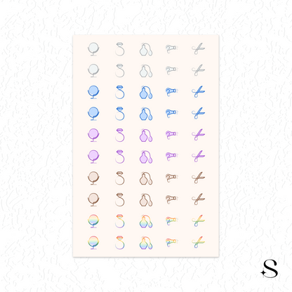 Line Icon Stickers - Makeup Part 2