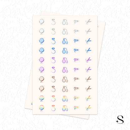Line Icon Stickers - Makeup Part 2