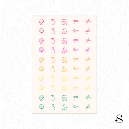 Line Icon Stickers - Makeup Part 2