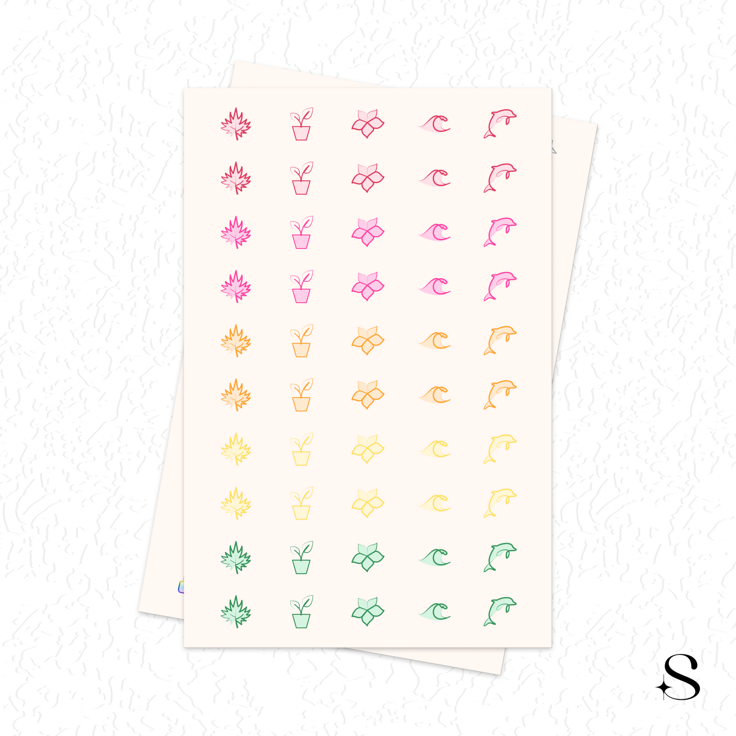 Line Icon Stickers - Nature