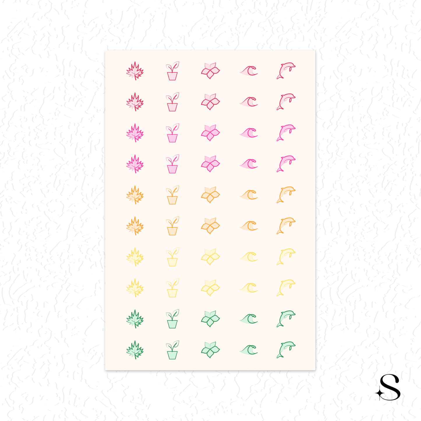 Line Icon Stickers - Nature