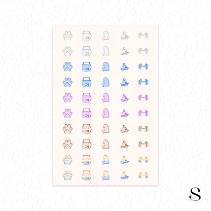 Line Icon Stickers - Fit, pet and ghost