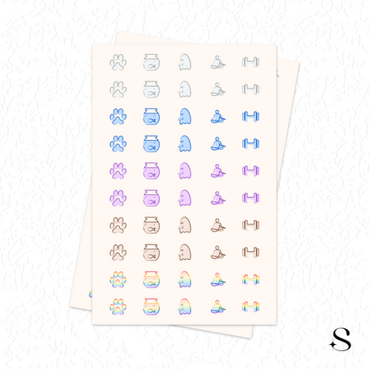 Line Icon Stickers - Fit, pet and ghost