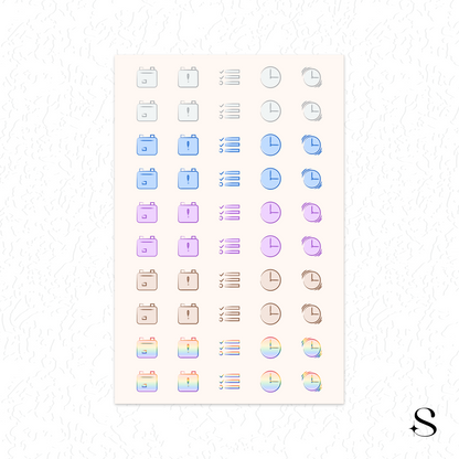 Line Icon Stickers - Schedule