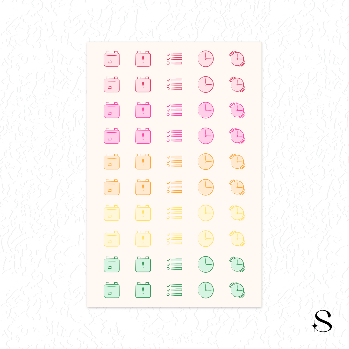 Line Icon Stickers - Schedule
