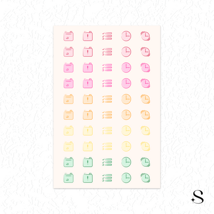 Line Icon Stickers - Schedule