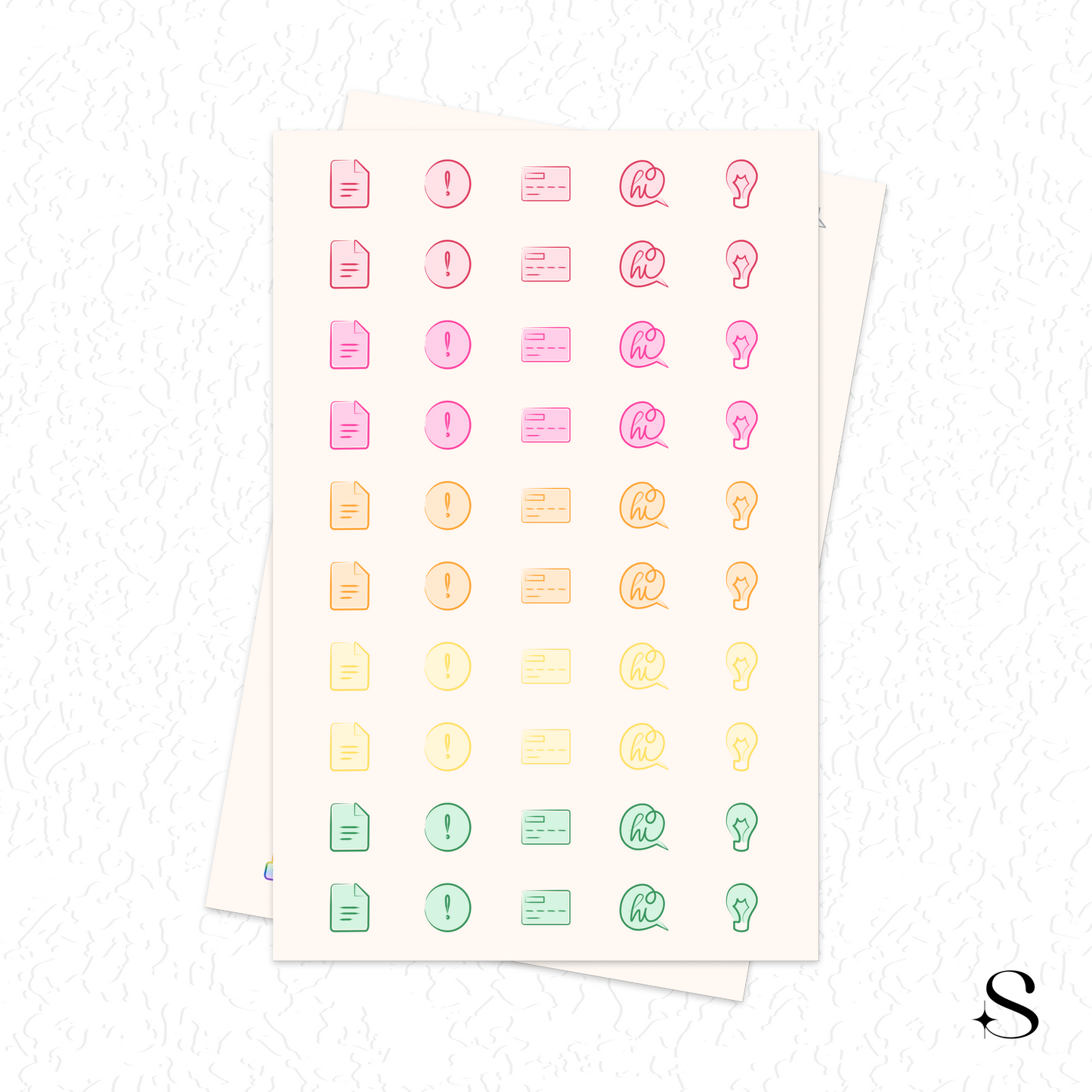 Line Icon Stickers - Plan