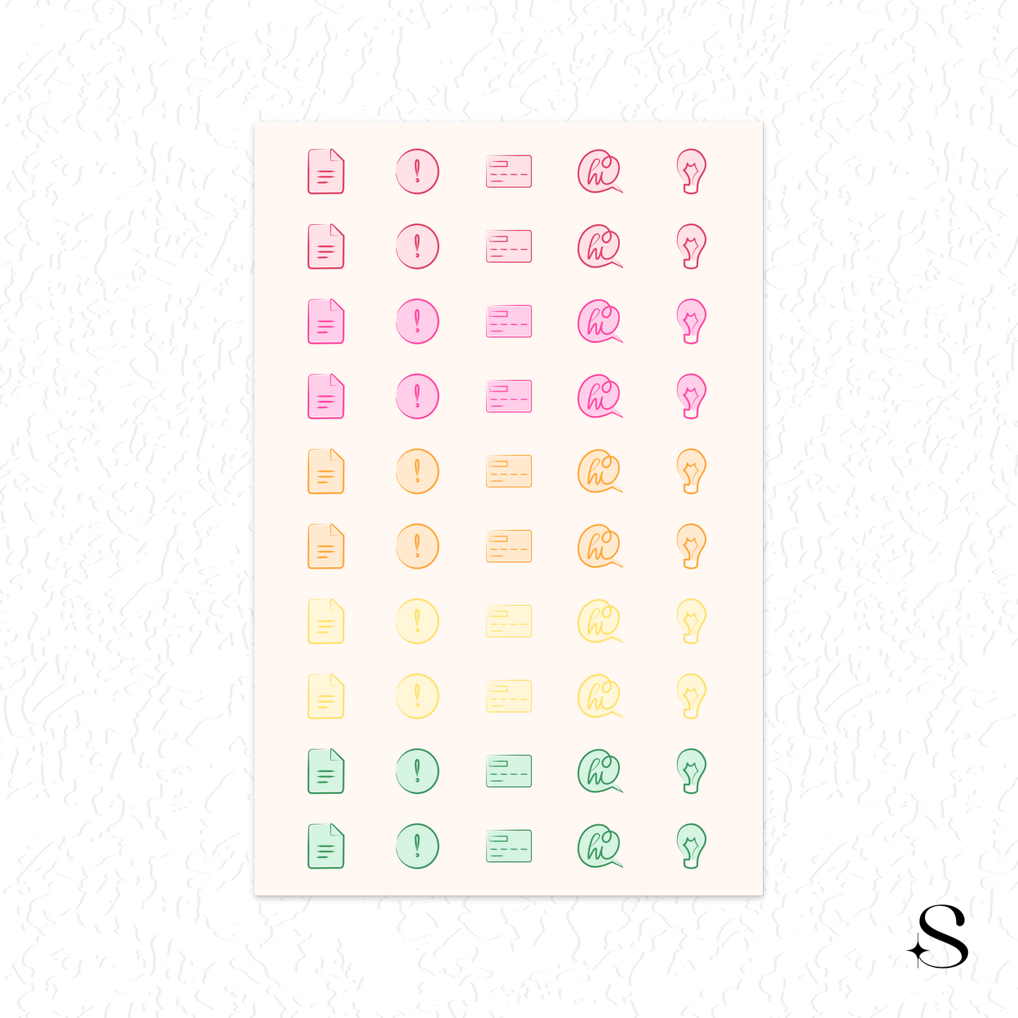 Line Icon Stickers - Plan