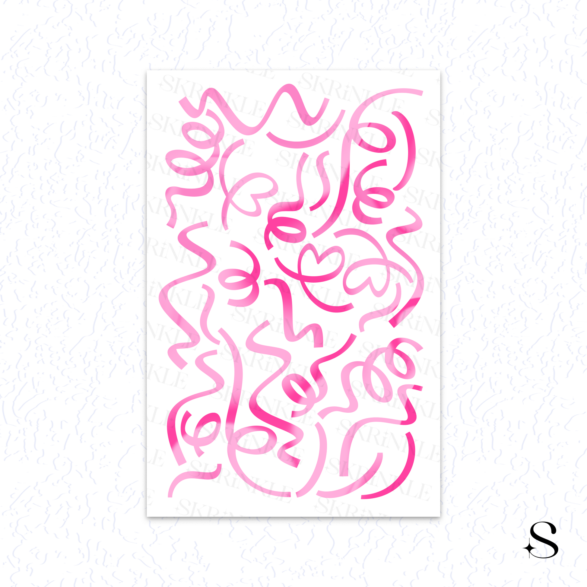 Pink abstract cute journal stickers on a white background