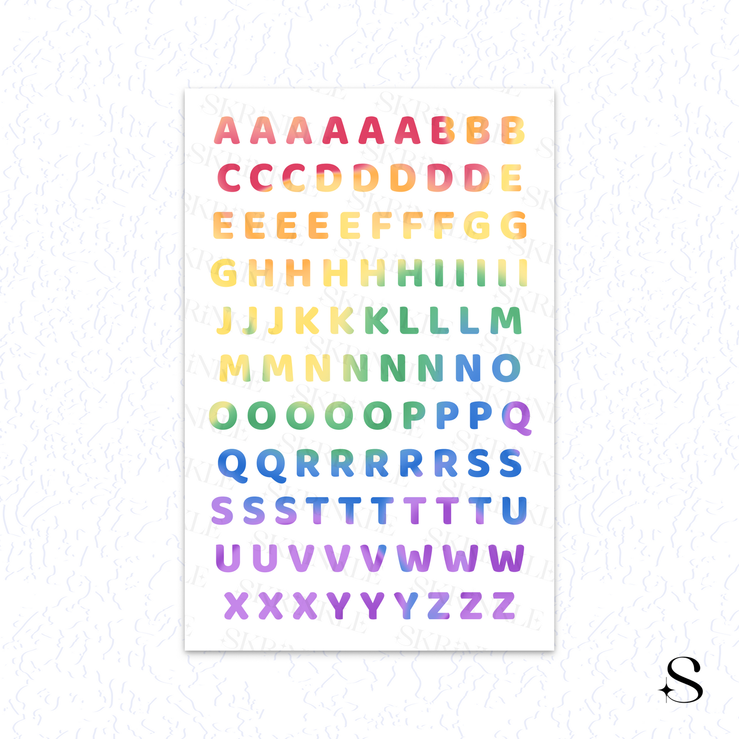 Letters and numbers stickers