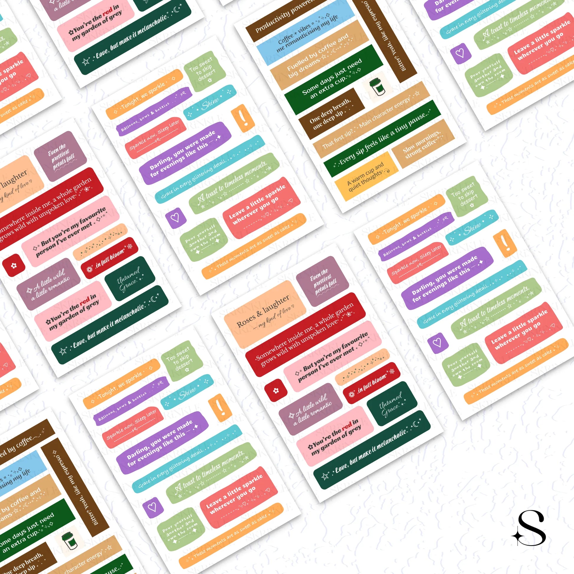 phrases cute journal stickers bulk image